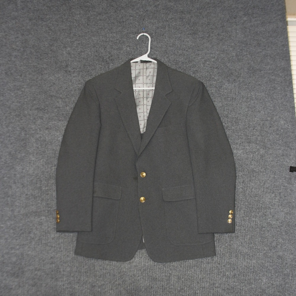 PERMA PREST Classic Collection‎ Blazer Mens 38S Gray Tailored Made in USA